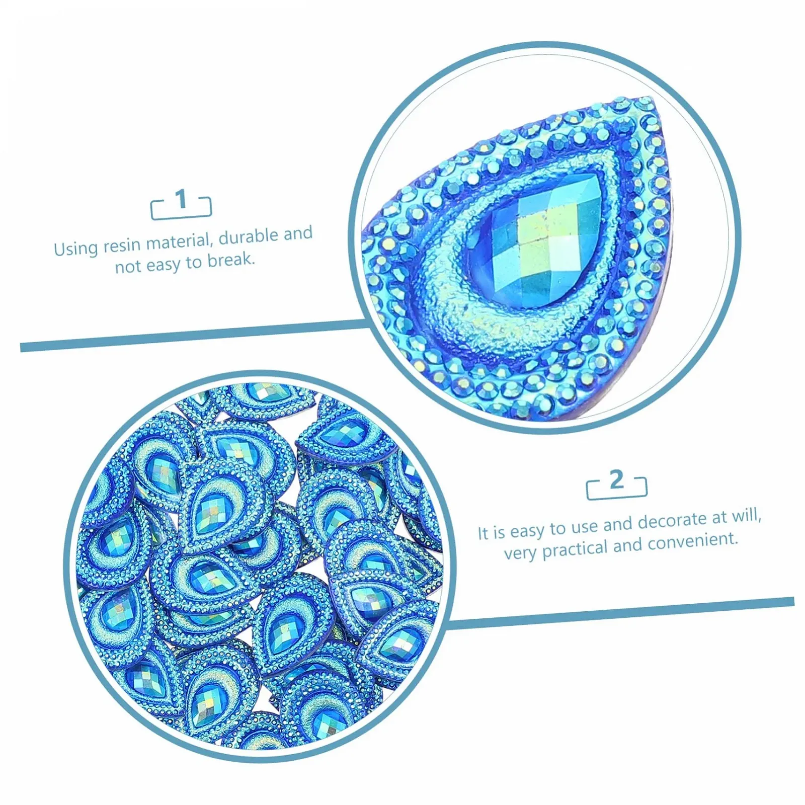 Набор страз для рукоделия Павлин 3 шт. Стразы крупные Пришивные для скрапбукинга Аксессуары для одежды, фото №6