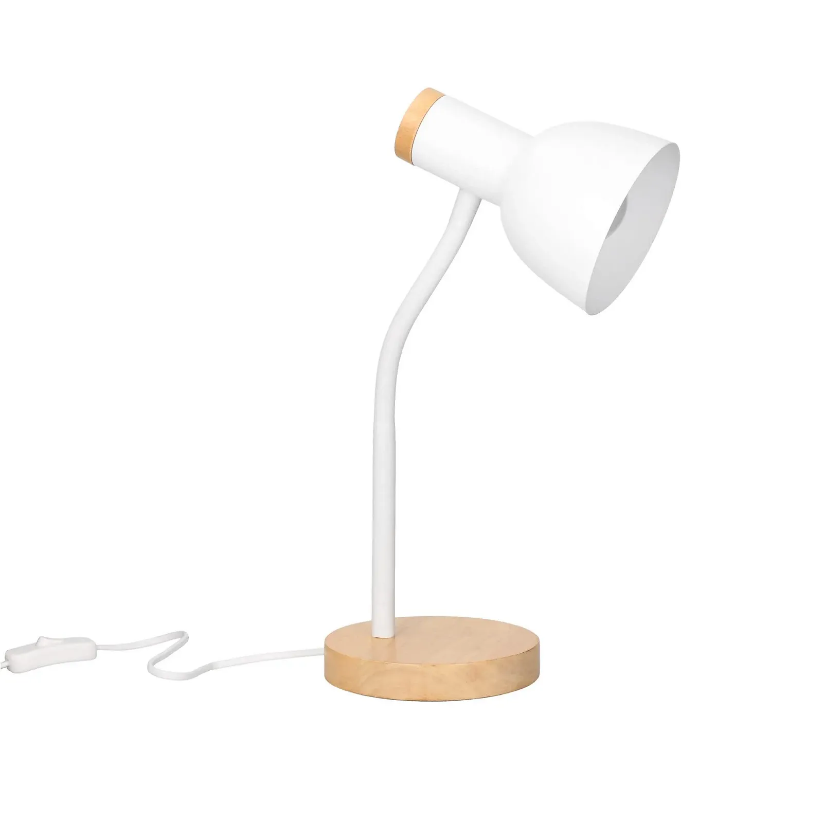 Настільна лампа FORLIGHT Mila Nordic сталь та дерево E27 Білий та натуральне дерево, фото №8
