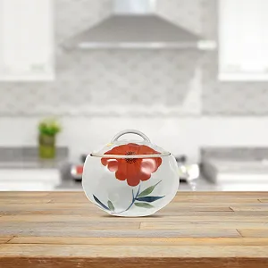 Форма для запекания керамическая маленькая с крышкой, термостойкая, белая synthetic.ua - Фото 1