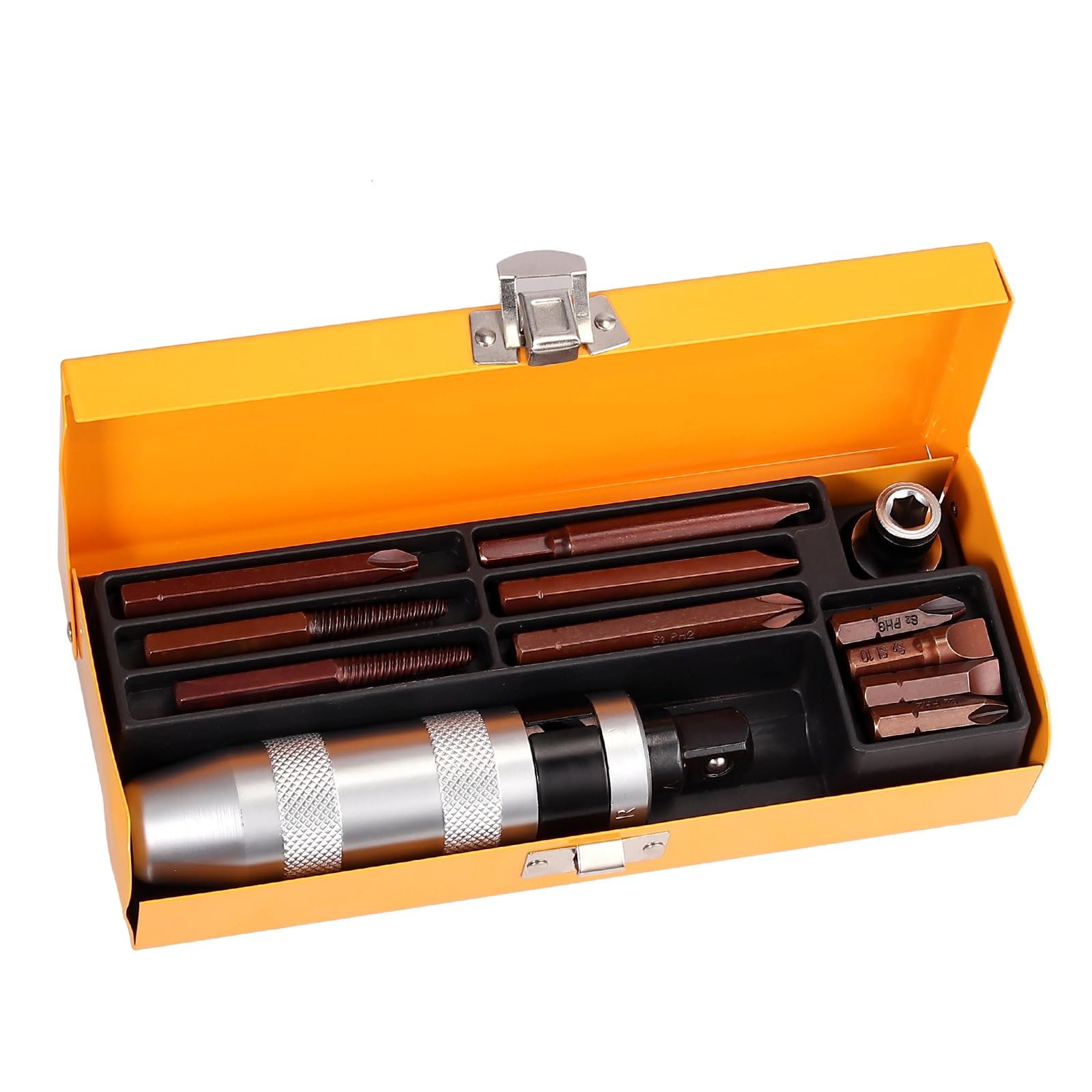 Набор ударных отверток Justech 12 x 1/2 дюйма шлицевые Phillips Hex биты Heavy Duty, фото №1