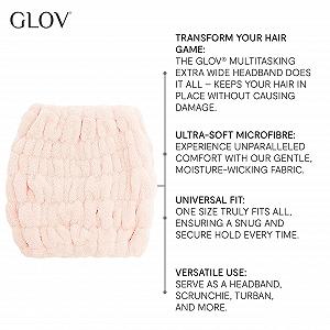 Пов'язка на голову Glov Sport, широка, жіноча, рожева, з мікрофібри synthetic.ua - Фото 1