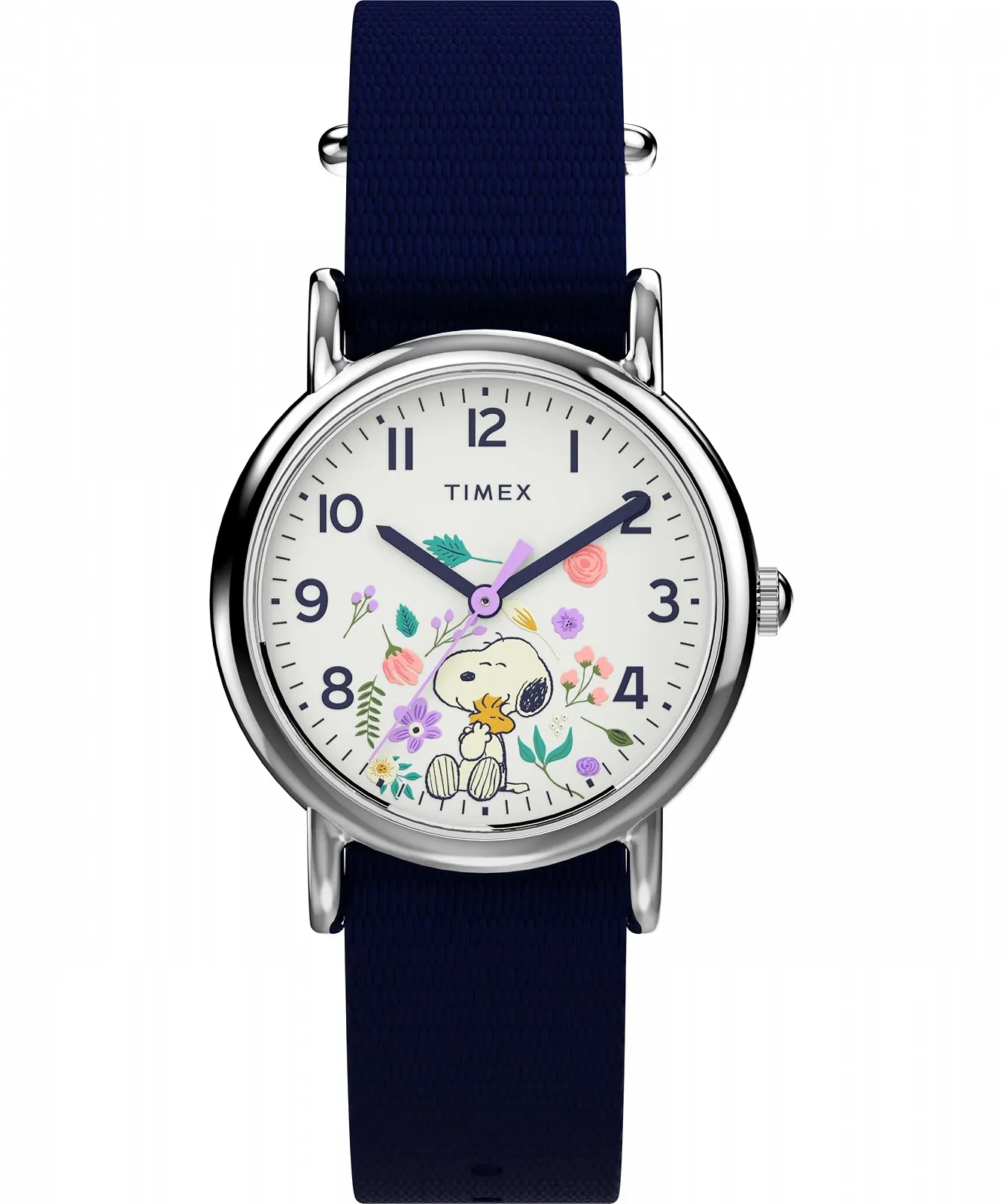 Мужские часы Timex Peanuts 31 мм Синий Тканевый Ремешок Однослойный Белый Циферблат Серебряный Корпус TW2Y30800, фото №1