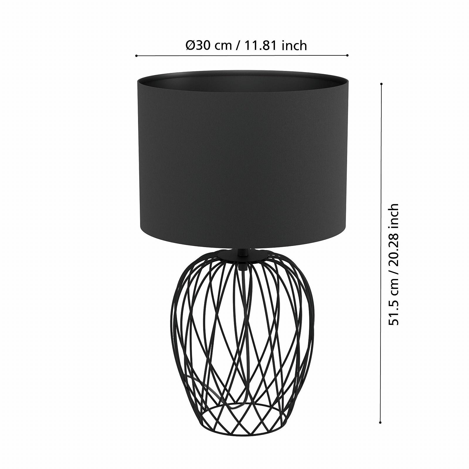 Настільна лампа EGLO Nimlet Скандинавський стиль Текстиль та Метал E27 Чорна, фото №6