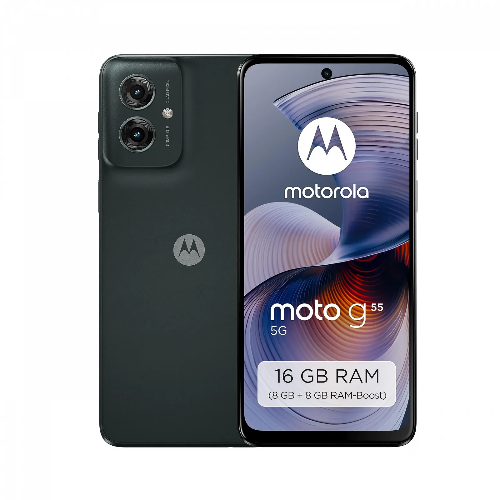 Смартфон Motorola Moto g55 5G 8/256 GB Forest Grey + Защитный чехол, фото №1 Смартфон Motorola Moto g55 5G 8/256 GB Forest Grey + Защитный чехол, фото №1