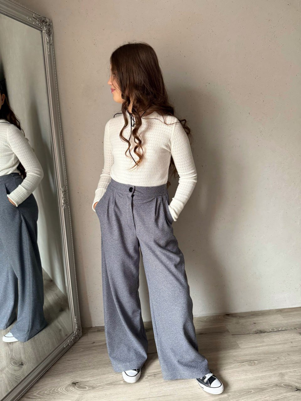 Стильные теплые брюки трикотаж камила (теплая) от 128 до 164 см, фото №1