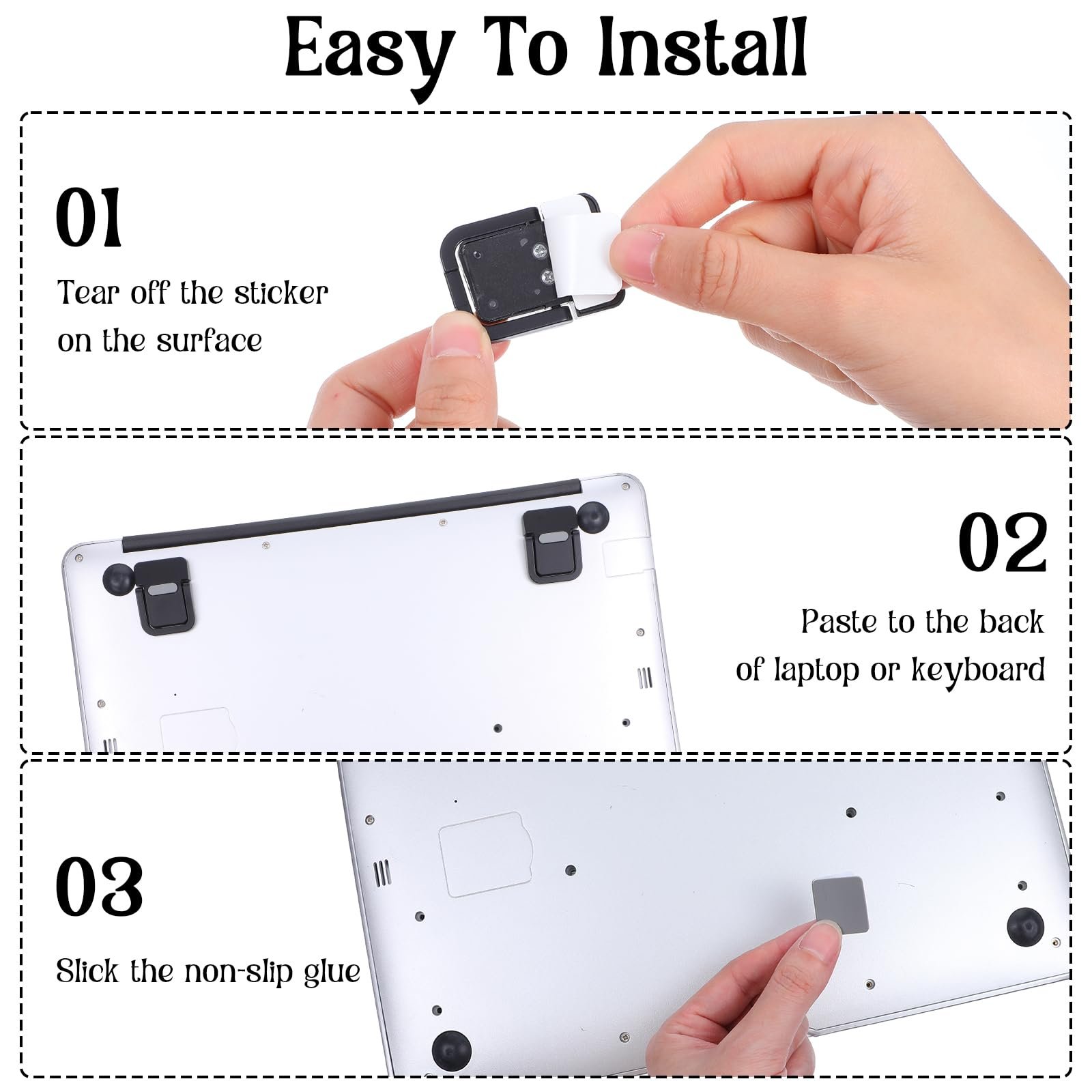 Подставка для ноутбука Мини (4 шт.) Складная невидимая подставка для ноутбука Портативное рассеивание тепла Подставка для клавиатуры Настольная регулируемая подставка для ноутбука Нескользящий силикон Черный, фото №3 Подставка для ноутбука Мини (4 шт.) Складная невидимая подставка для ноутбука Портативное рассеивание тепла Подставка для клавиатуры Настольная регулируемая подставка для ноутбука Нескользящий силикон Черный, фото №3