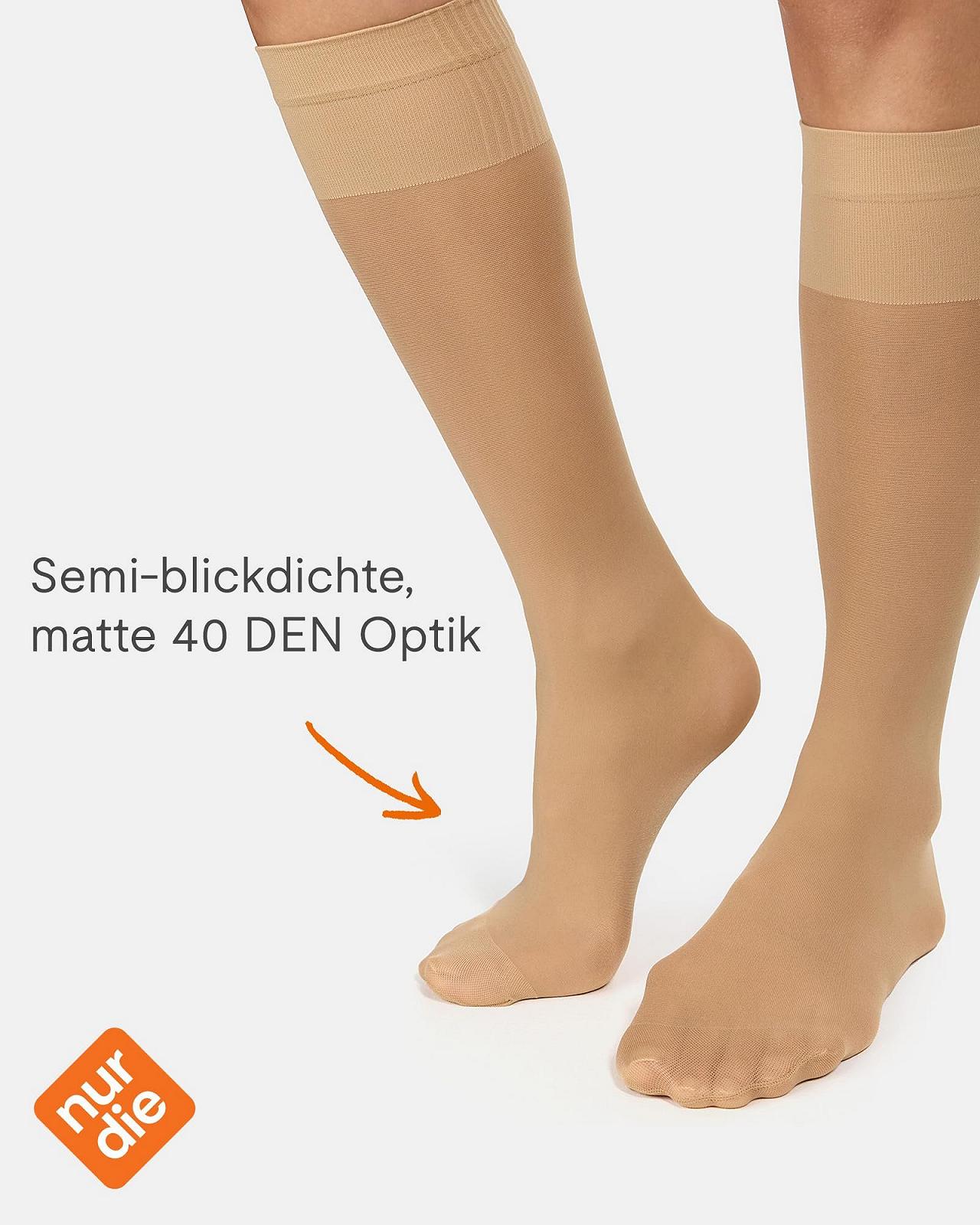 Чулки женские Nur Die Vita Support Миндаль, One Size EU (Упаковка из 4 штук), миндальный, фото №2