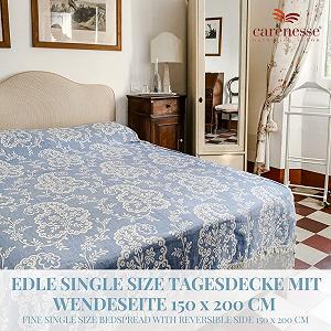 Покривало жакардове Carenesse Односпальне Пейслі 150 x 200 см Синє synthetic.ua - Фото 1