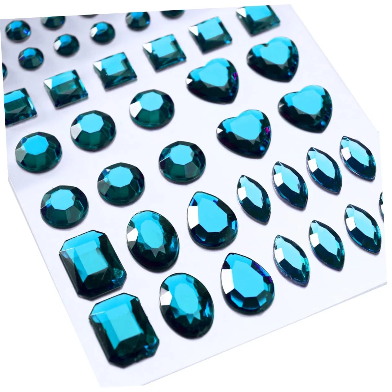 Наклейки акриловые кристаллы Lurrose 3 шт разные формы небесно-голубой, фото №3