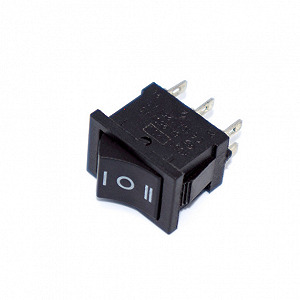 Качельный выключатель черный KCD1 15х21 6pin - Фото 1