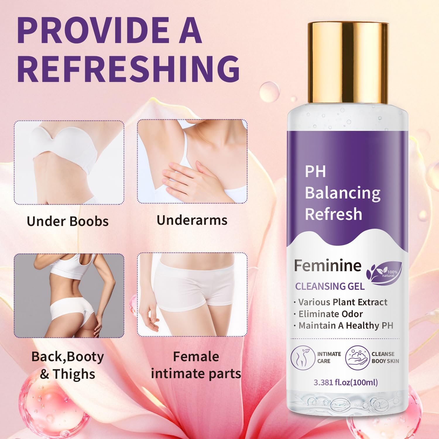 Гель для інтимної гігієни Ph Balance Refresh Olive Oil & Aloe Vera 12 унцій, фото №5