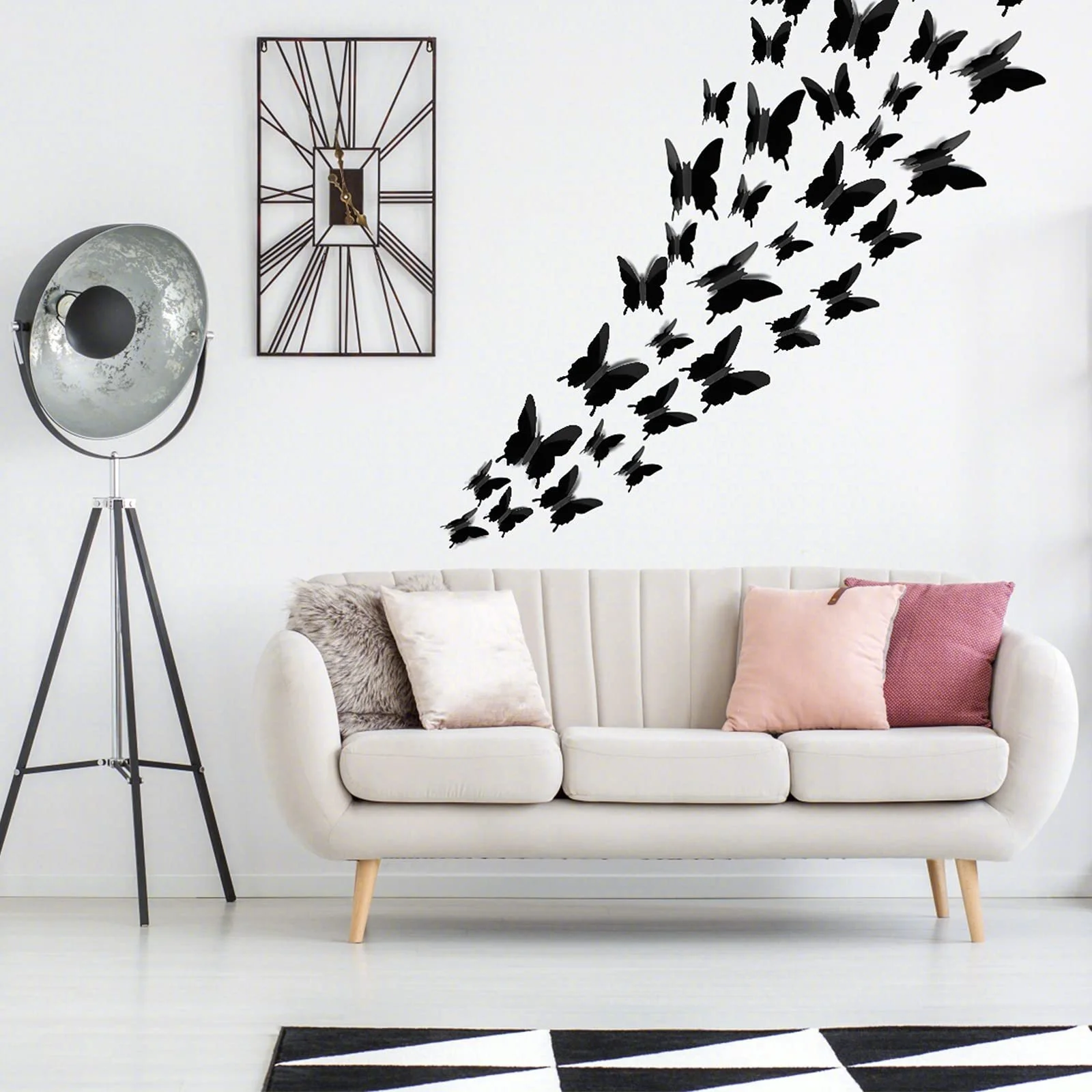 3D-наклейки на стіну SAVITA Метелики 24 шт. чорні, фото №6