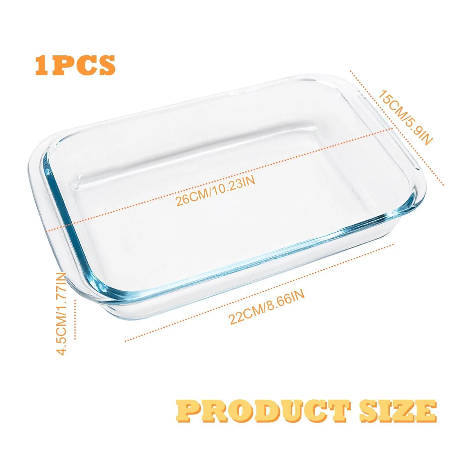 Форма для запекания стеклянная 1 л из боросиликатного стекла прямоугольная 26 x 15 x 4.5 см с ручками, фото №2 Форма для запекания стеклянная 1 л из боросиликатного стекла прямоугольная 26 x 15 x 4.5 см с ручками, фото №2