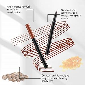 Карандаш для бровей Schwarzer Водостойкий 3D-Micro тростниково-черный (коричневый, 12,5X0,9X0,9 см) synthetic.ua - Фото 1