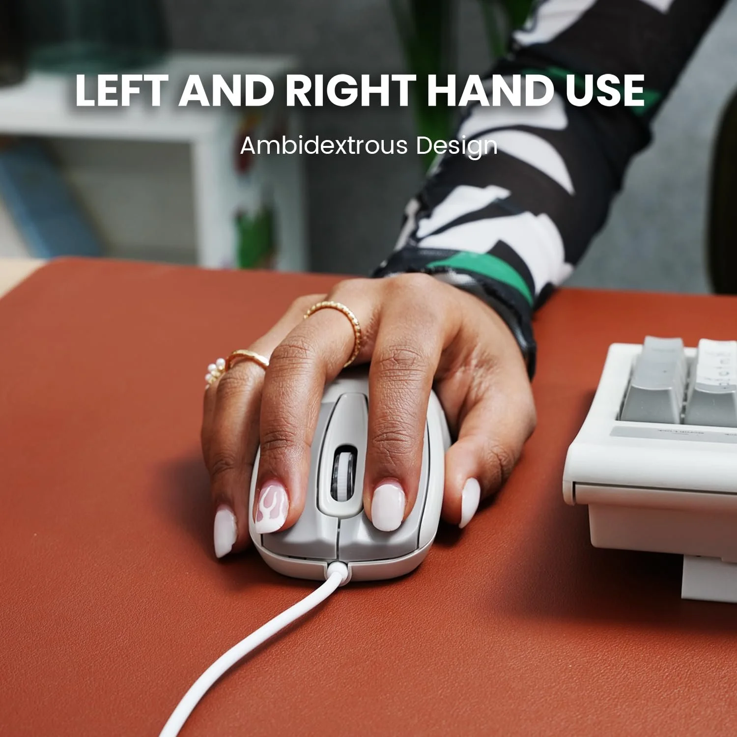 Мышь Perixx PERIMICE-209M Оптическая проводная USB 3 кнопки 1000 DPI Кабель 1,5 м Бежевый, фото №3