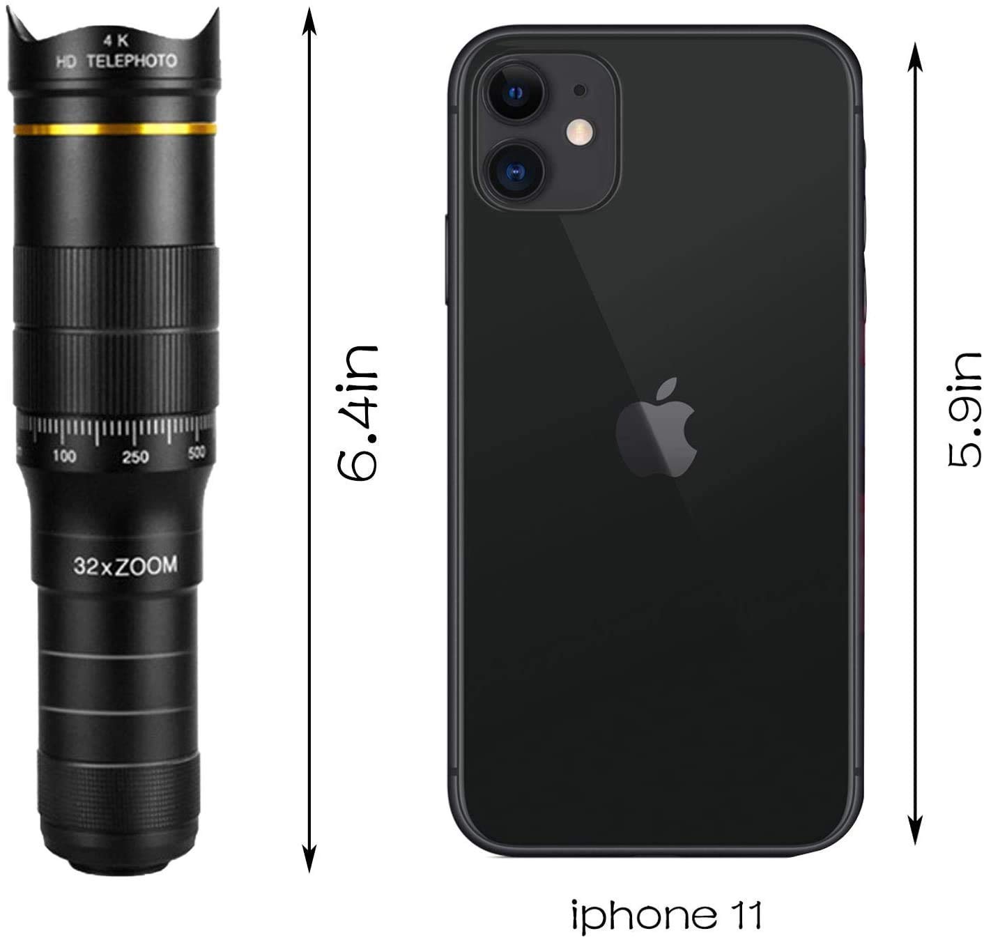 Монокулярний телескоп 4K HD Telezoom чіткий призма зі смартфон-адаптером та штативом для спостереження за птахами легкий, фото №6