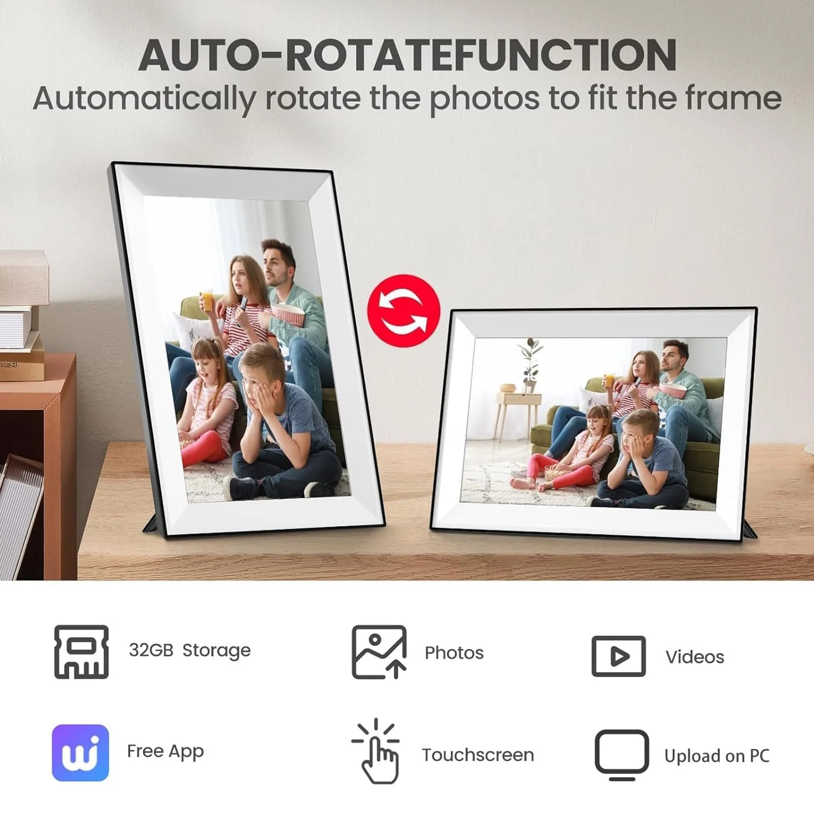 Цифровая фоторамка 10.1" WiFi 32 ГБ 1280 x 800 HD IPS Touch Screen Auto Rotate, фото №3