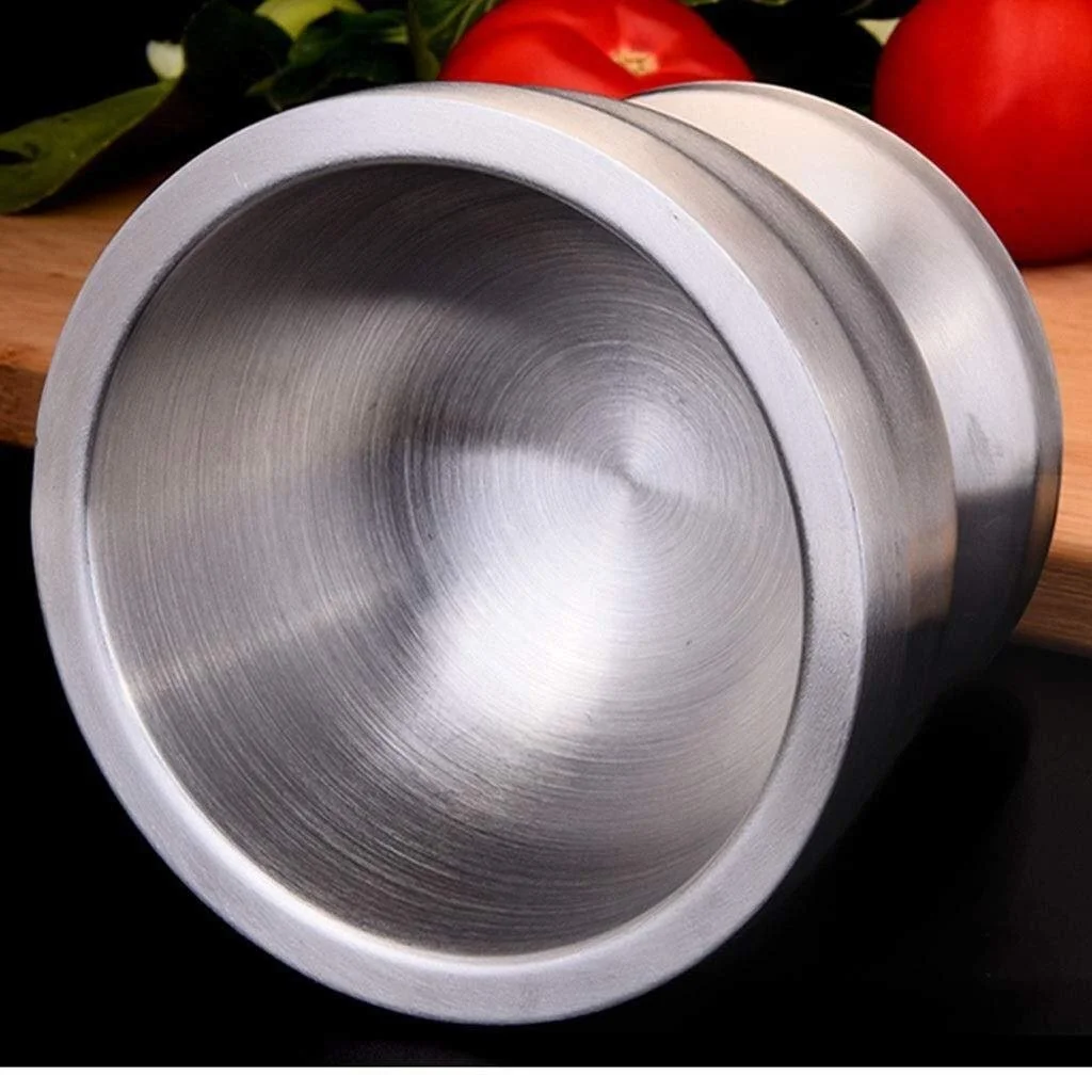Набор ступки и пестика из нержавеющей стали 304, металлический измельчитель для кухни (как на изображении), фото №3