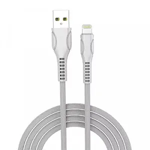 Дата кабель ColorWay USB 2.0 AM to Lightning 1.0m line-drawing white (CW-CBUL027-WH) - Фото 1