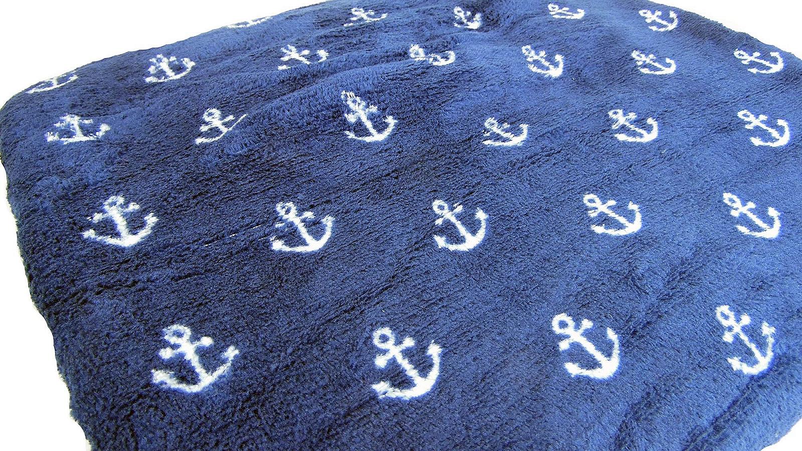 Плед Comfortable Living Морська тематика Якірний мотив 150 x 200 см (Синій з білим), фото №3
