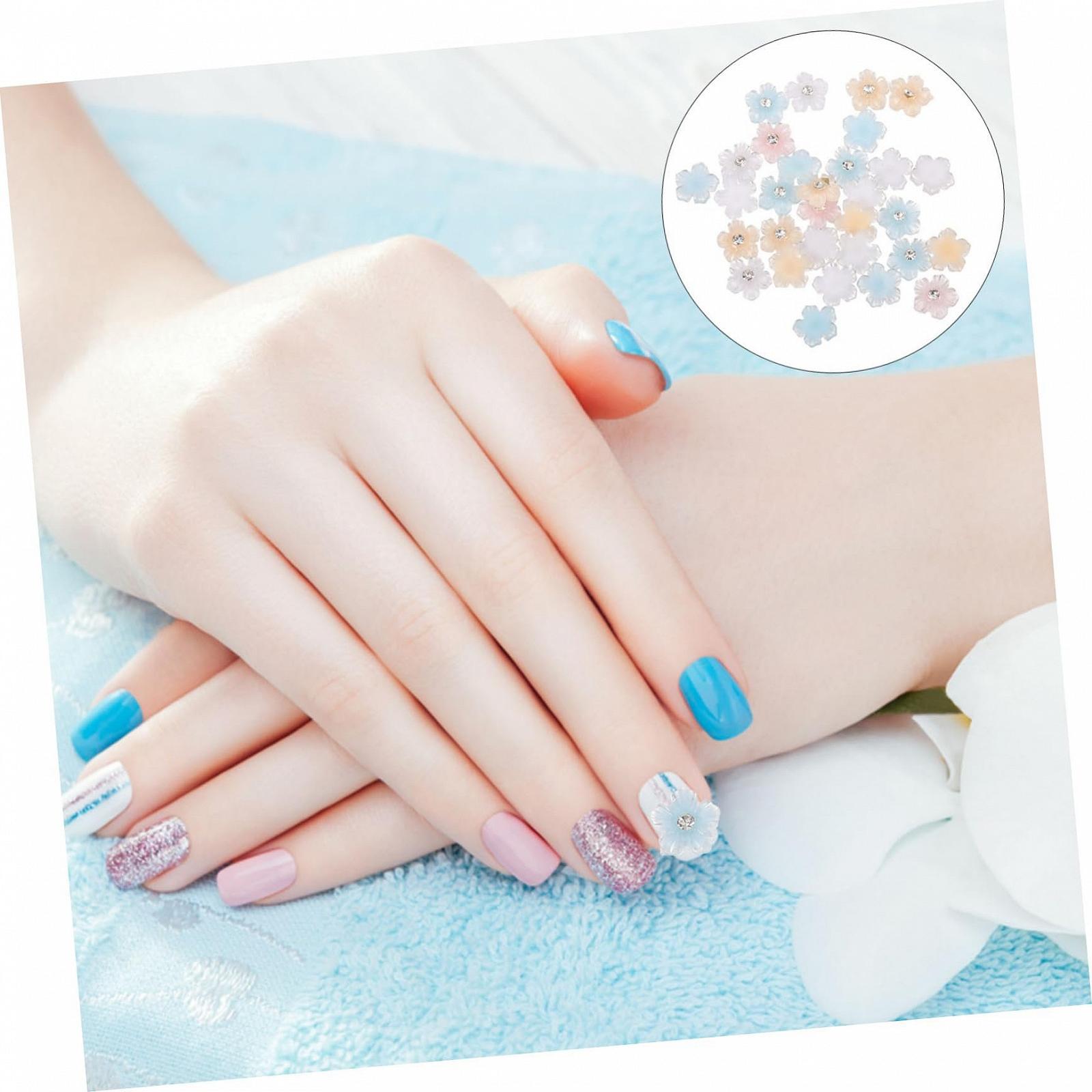 Украшения для ногтей PLAFOPE 2 пакета с цветочным узором, подвески-стразы для акриловых ногтей, аксессуары для DIY маникюра, маленькие украшения для ногтей, фото №2