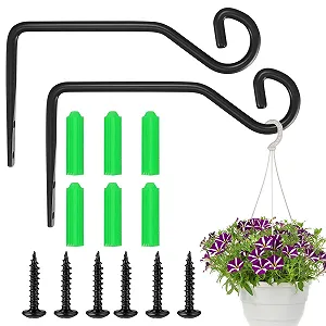 Тримач для рослин Набір з 2 предметів Настінний Металевий Чорний - Фото 1