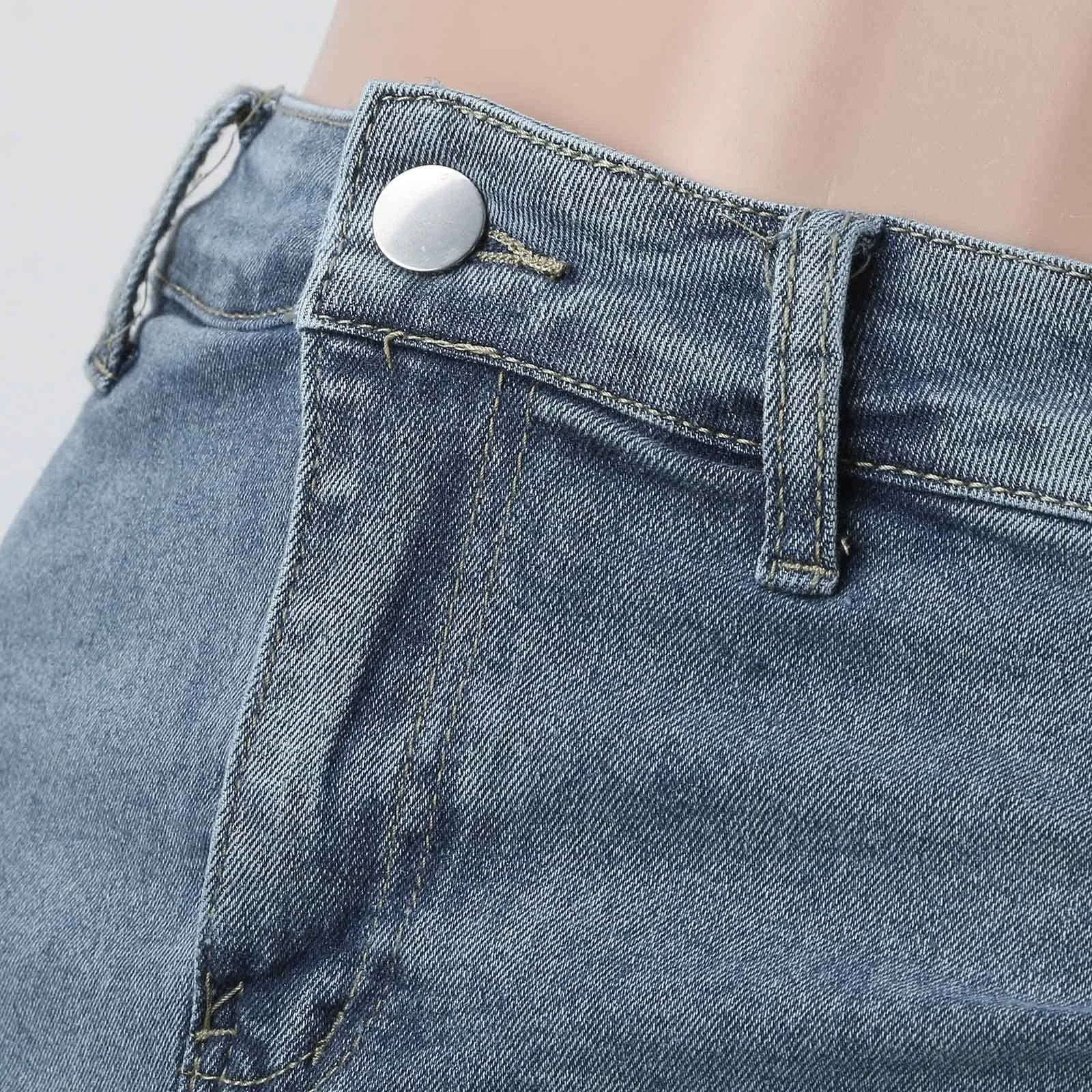 Джинсова спідниця-штани Жіноча Коротка Літня З високою талією, фото №5