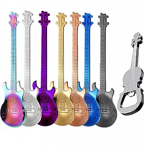 Ложка Гитарa, Ложка для кофе Гитарa, Подарки для музыкантов, Смешное музыкальное украшение, Чайная ложка в подарок, Подарок из нержавеющей стали - Фото 1