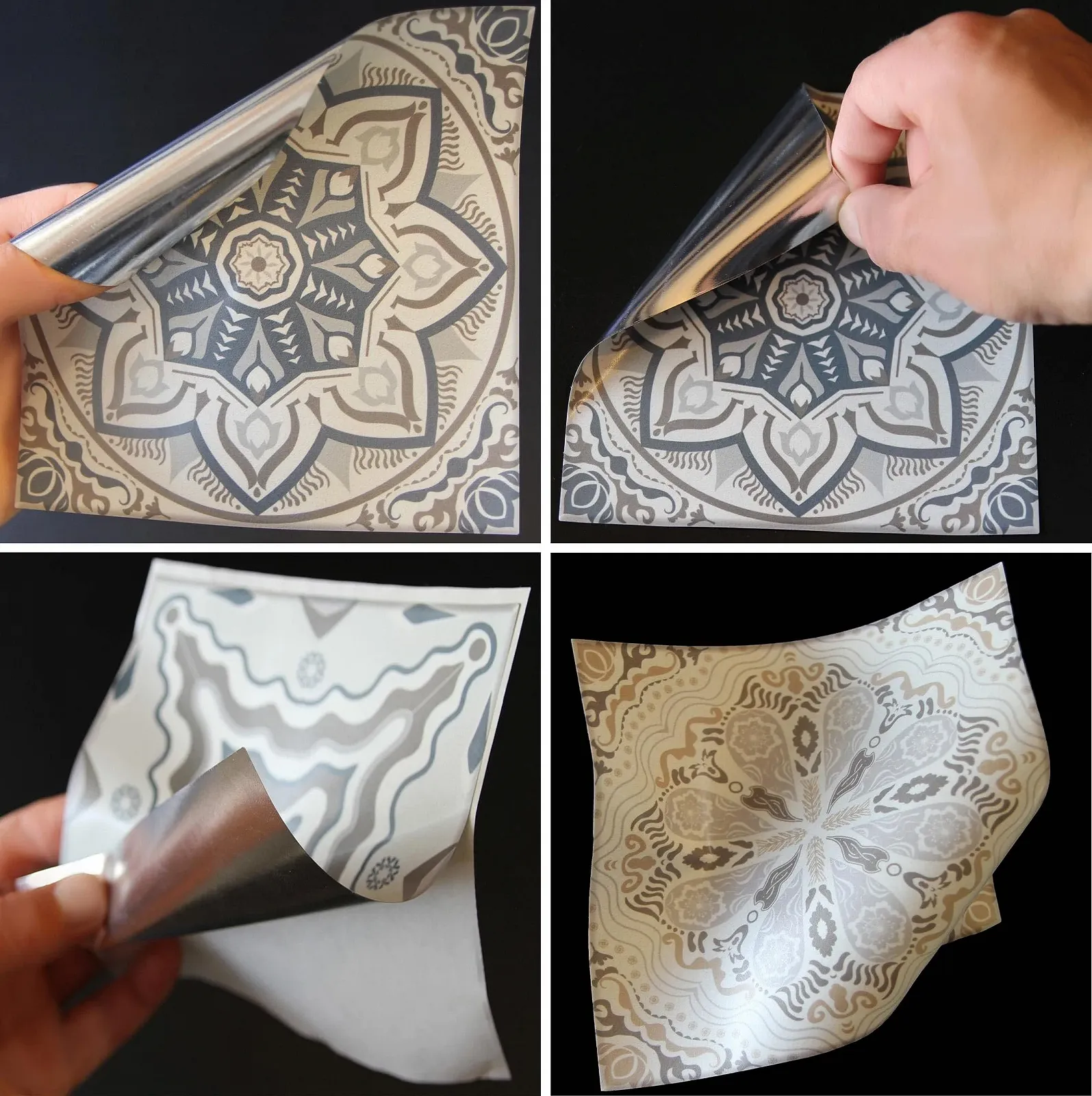 Наклейки на плитку Мозаїка 15 x 15 см 48 шт. Сіро-білий, фото №2 Наклейки на плитку Мозаїка 15 x 15 см 48 шт. Сіро-білий, фото №2