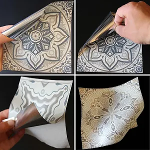 Наклейки на плитку Мозаїка 15 x 15 см 48 шт. Сіро-білий synthetic.ua - Фото 1