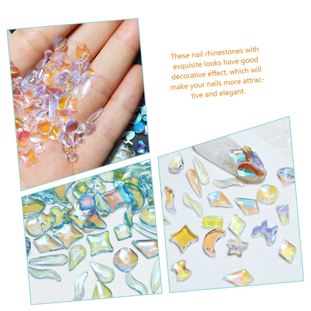 Украшение для ногтей со стразами Маникюрные, 3 шт., фото №6