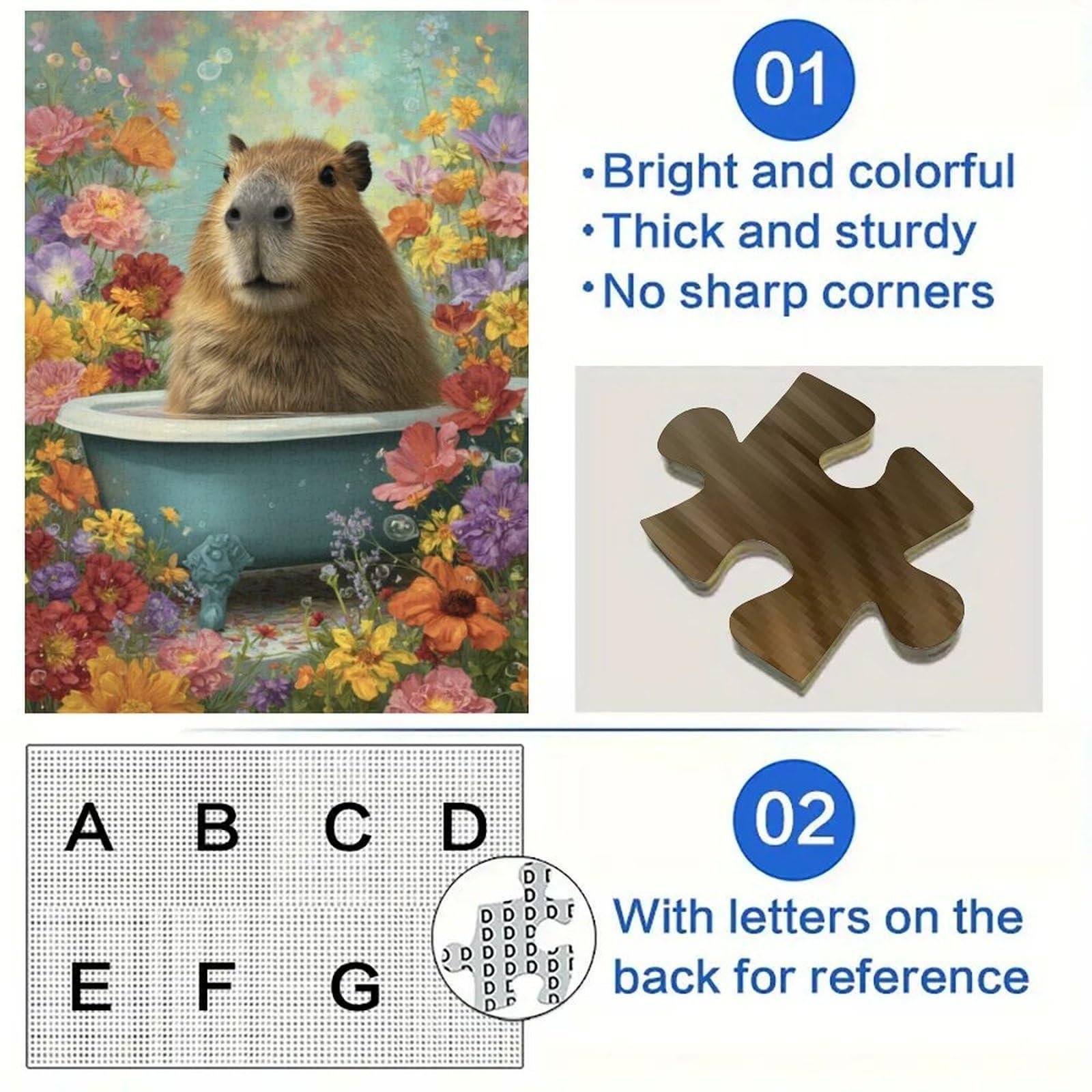 Пазл Капибара в ванне 1000 элементов 50 x 75 см, фото №4