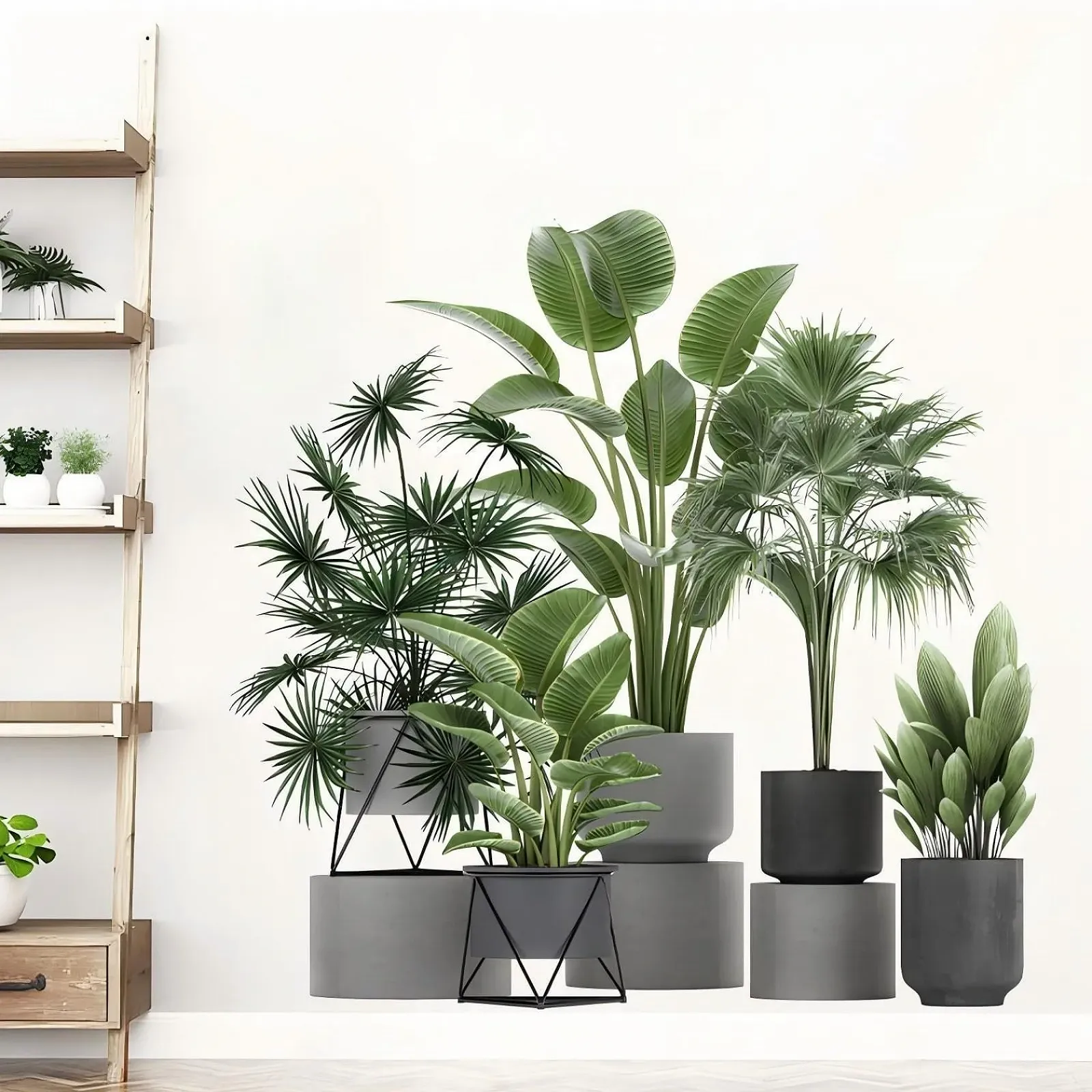 Наклейка на стіну 3D Bonsai Tropical Plant вінілова знімна декоративна, фото №2