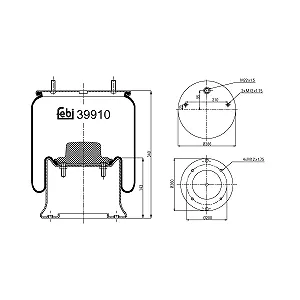 Пневморесора (балон) FEBI BILSTEIN 39910 для SAF SCHMITZ CARGOBULL - Фото 1