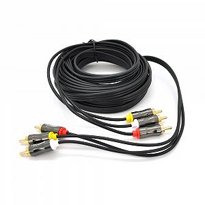 Кабель VEGGIEG AV304 Audio-Video 3хRCA папа GOLD конектор круглий Чорний 5,0 м Пакет - Фото 1