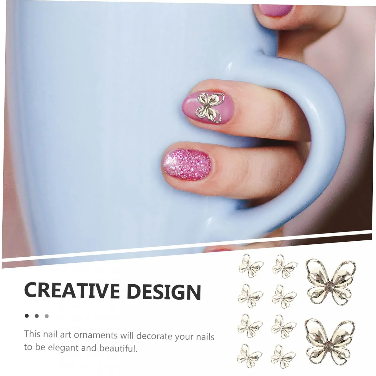Прикраса для нігтівOOFAN Метелики 50 шт, фото №2