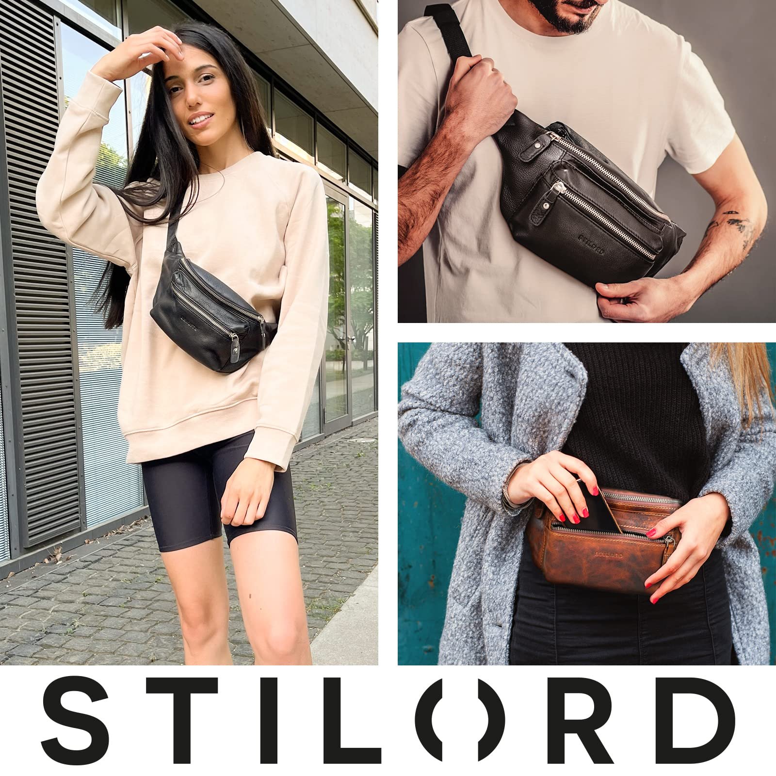 Сумка на пояс STILORD Portland Шкіряна вінтажна поясна сумка або нагрудна сумка для камери, бігу, подорожей, фестивалю, спорту з натуральної шкіри, фото №7