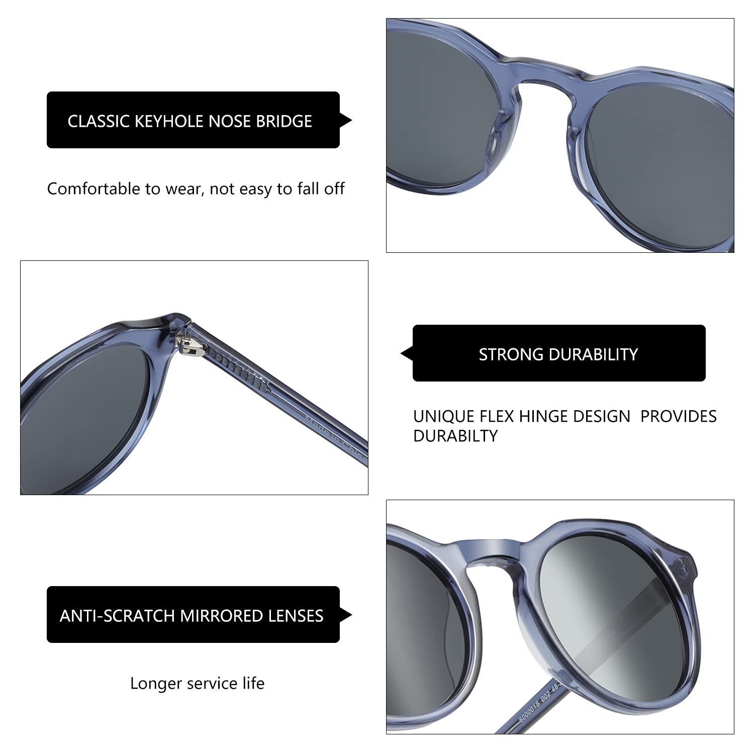 Вінтажні круглі поляризовані сонцезахисні окуляри ZENOTTIC для чоловіків та жінок UV400, фото №5