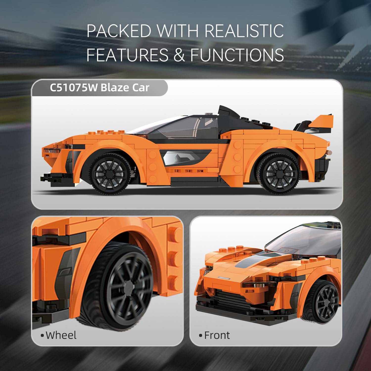 Автомобіль на дистанційному керуванні CaDA Clamping Blocks Dual Control Blaze C51075W RC Set, фото №5