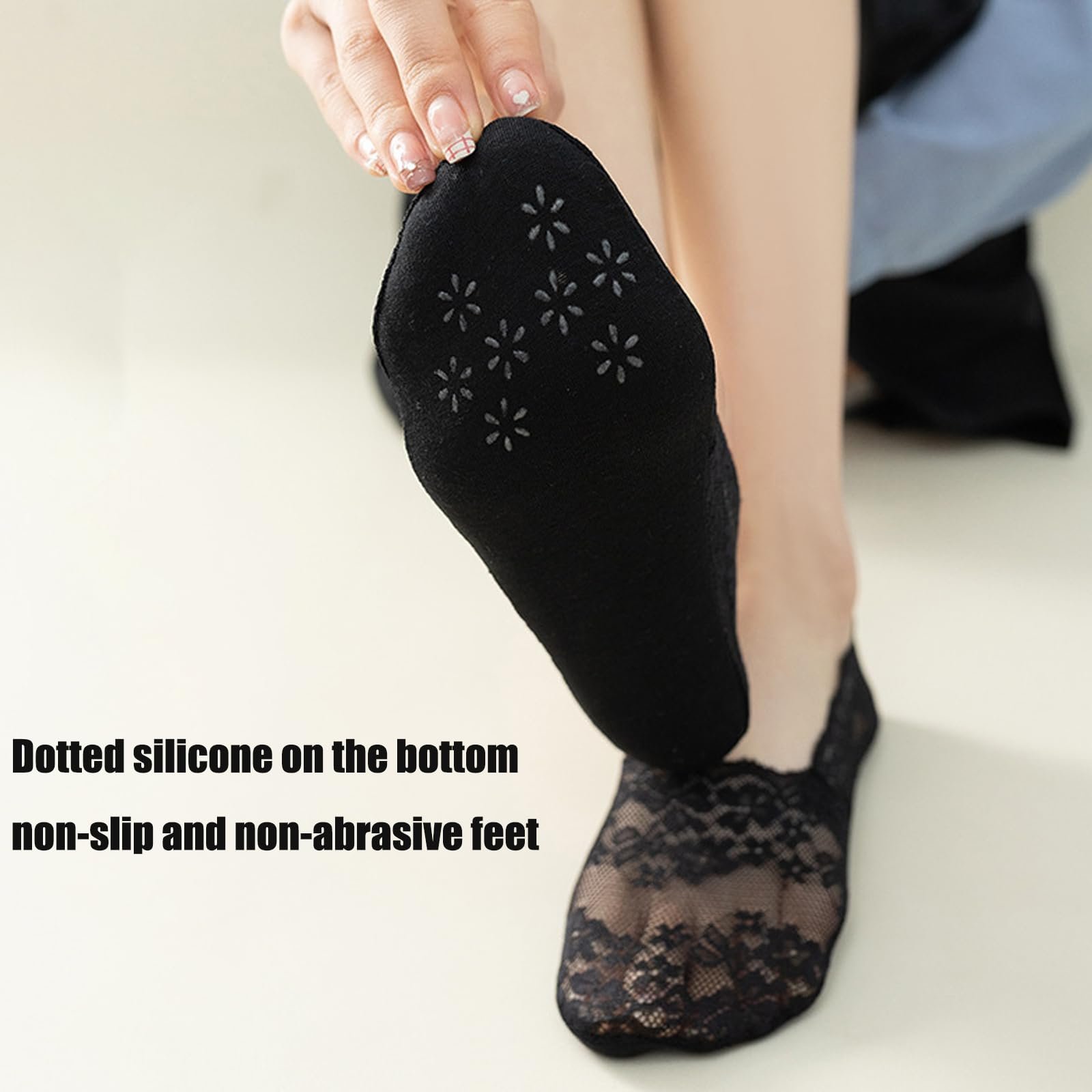 Жіночі невидимі шкарпетки 5 пар Мереживні, фото №3