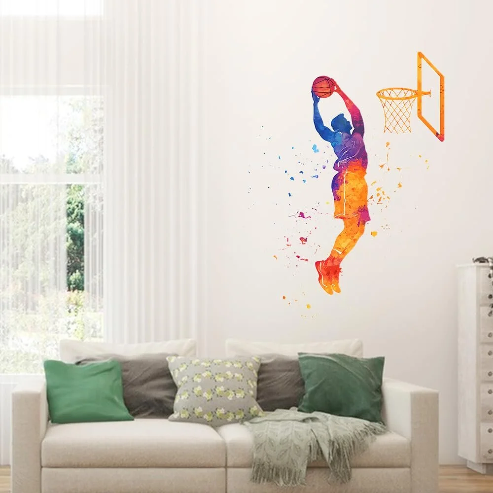 Наклейка на стіну Basketball Slam Dunk 80 x 100 см PVC, фото №6