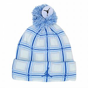 Шапка Jordan Nike 9A0968-001 для мальчиков с клетчатым помпоном Белый - Фото 1