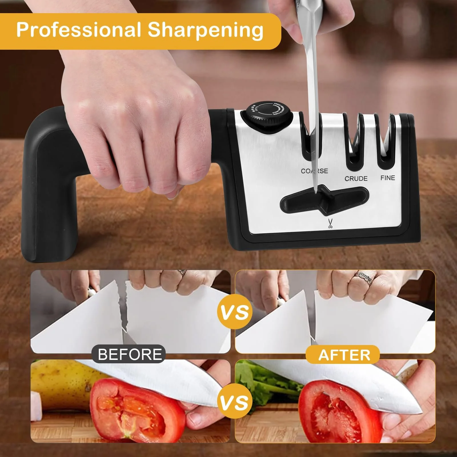 Професійне точилка для ножів та ножиць 4 в 1 з регульованим кутом, фото №7