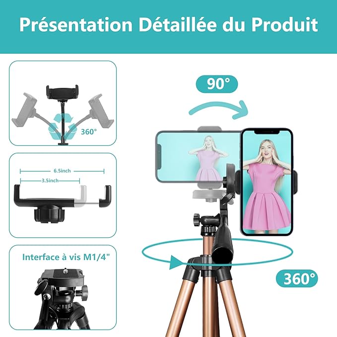 Кільцева лампа зі штативом PEYOU 10" Black, фото №4