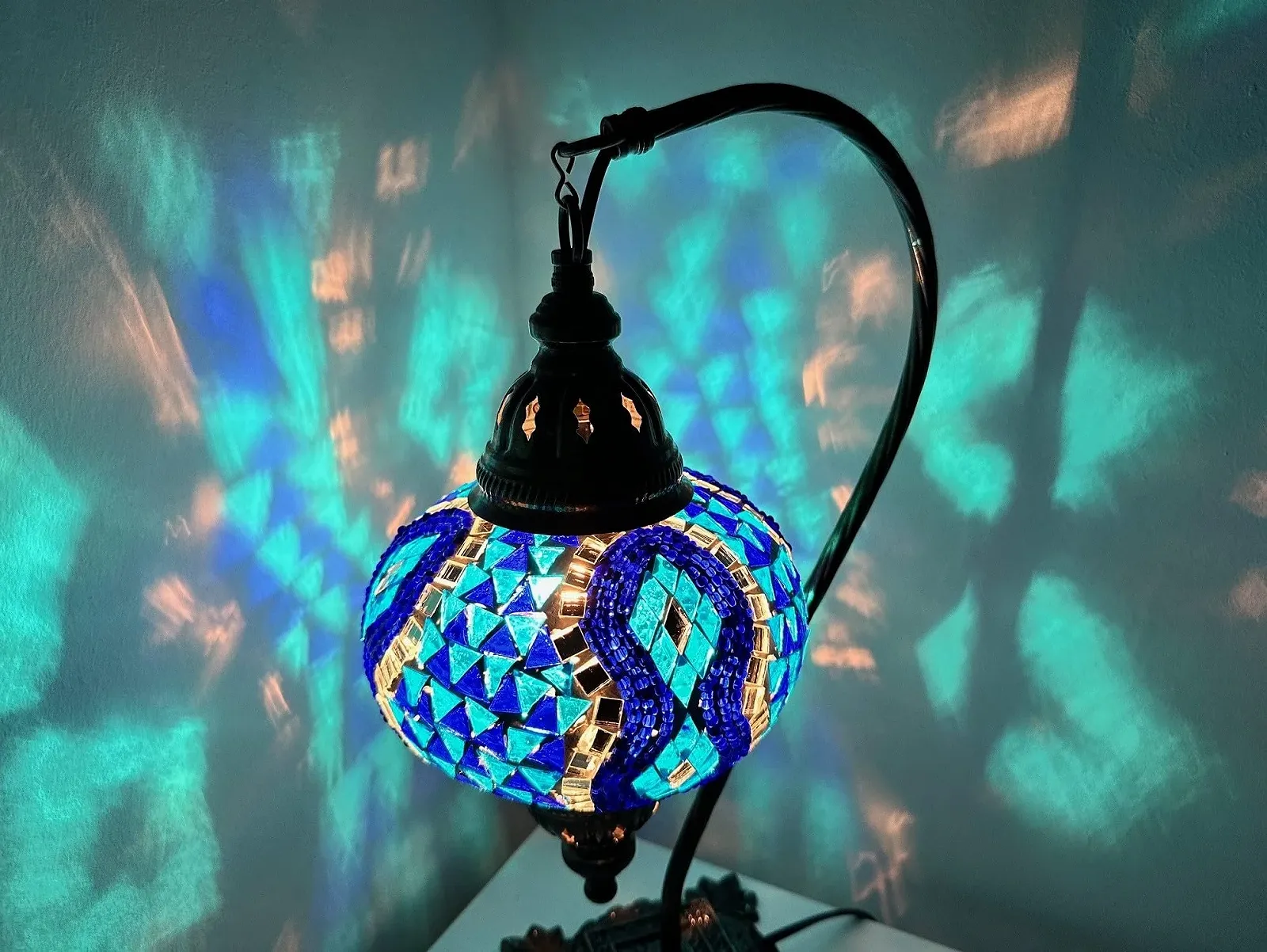 Настільна лампа Samarkand Lights Mosaic Table Lamp L Ручна робота Турецька Блакитна, фото №2