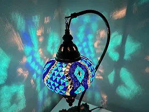 Настільна лампа Samarkand Lights Mosaic Table Lamp L Ручна робота Турецька Блакитна synthetic.ua - Фото 1