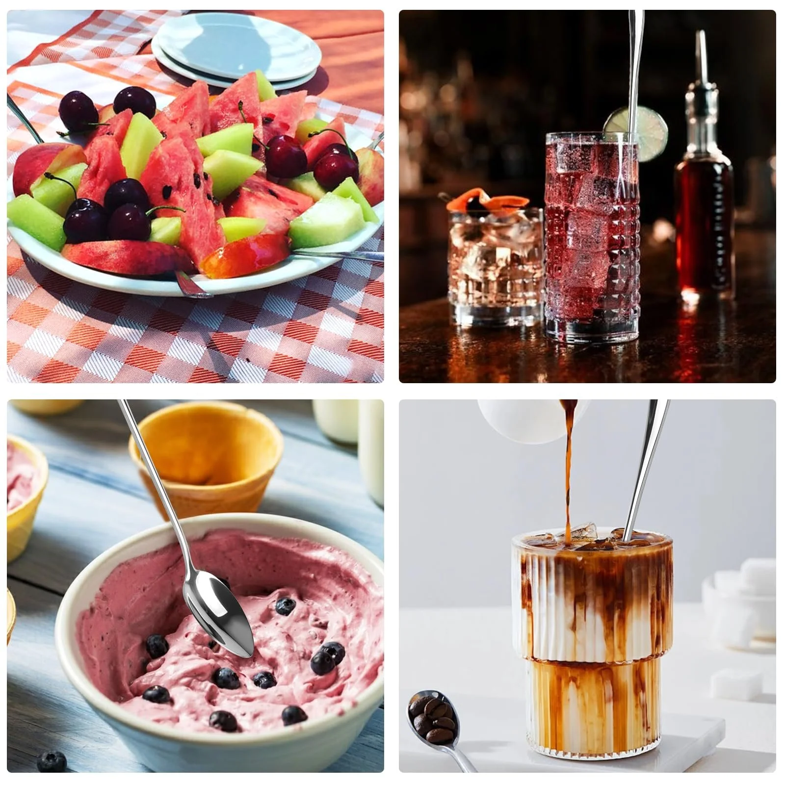 Ложка Довга з нержавіючої сталі для лате макіато 20 см, набір 12 штук, фото №7 Ложка Довга з нержавіючої сталі для лате макіато 20 см, набір 12 штук, фото №7