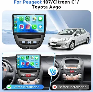 Штатна автомагнітола PODOFO для Citroen C1 Toyota Aygo Peugeot 107 / 10.1" / Сенсорна / 2/64Гб / Android 13 / Apple CarPlay / Android Auto / Bluetooth / WI-FI / GPS / USB ціна на synthetic.ua - Фото 1 Штатна автомагнітола PODOFO для Citroen C1 Toyota Aygo Peugeot 107 / 10.1" / Сенсорна / 2/64Гб / Android 13 / Apple CarPlay / Android Auto / Bluetooth / WI-FI / GPS / USB synthetic.ua - Фото 1