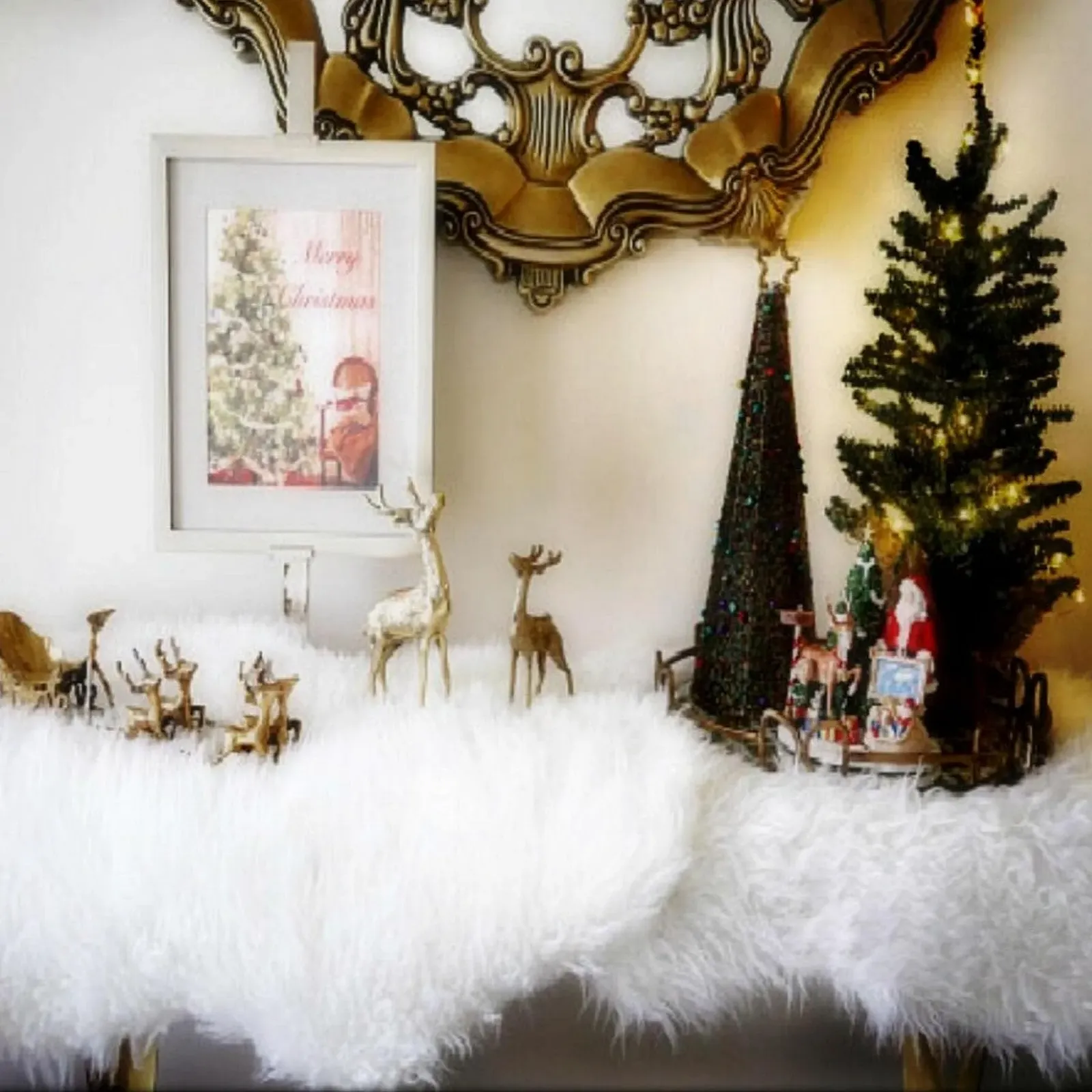 Дорожка на стіл Faux Fur Christmas 30 x 180 см Біла, фото №9