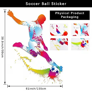 Наклейка для стін LZYMSZ Football Football Player Kick 99 x 155 см (F) synthetic.ua - Фото 1